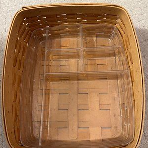 Longaberger Large Slanted Desktop Basket with plastic organizer